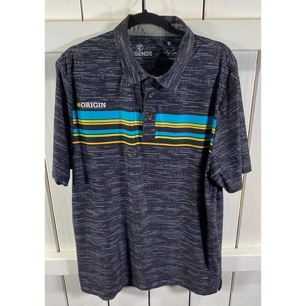 Legends "Sunday Crew" UPF 50+ Men's Polo/Golf Shirt - Black/Gray - X-Large